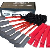 ICE PRO 100 9mm Ignition Spark Plug Leads Commodore Chev LS1 LS2 LS76 L77 L98 LS3 LSA Red + Heat Sleeves