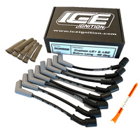 ICE PRO 100 9mm Ignition Spark Plug Leads suit V8 Holden Commodore + Heat Sleeves