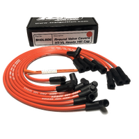 ICE PRO 100 9mm Ignition Spark Plug Leads V8 Holden HT-VL Around Rocker Covers HEI MSD Distributor Cap Red