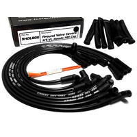 ICE PRO 100 9mm Ignition Spark Plug Leads V8 Holden HT-VL Around Rocker Covers HEI MSD Distributor Cap Black + Heat Sleeves