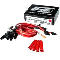 ICE PRO 100 9mm Ignition Spark Plug Leads suit Holden V8 + Sleeves Red