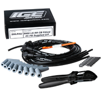 ICE PRO 100 Series 9mm DIY Ignition Lead Set V8 Spark Plug Wire Kit For GM LS Coils + Crimp