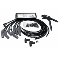 ICE PRO 100 Series 9mm V8 DIY Ignition Lead Kit HEI Male Cap & Coil Pistol Grip Spark Plug Boots + Crimp