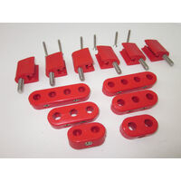 Red Ignition Lead Separators Brackets Mounts Stainless Screws Fits Ford Windsor 