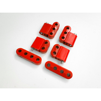 SB Chev V8 Red Ignition Lead Separators Brackets Mounts Stainless Screws