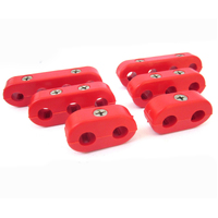 New Red Spark Plug Ignition Lead Wire Separators Holders HiTemp Set 6 Fits 7-9mm