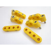 SB Chev V8 Yellow Ignition Lead Separators Brackets Mounts Stainless Screws