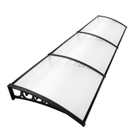 DIY Window Door Awning Cover Rain Outdoor Cover Sun Shield 1m x 3m - Transparent