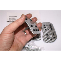 Silver Carbon Fibre Heavy Duty Pedal Pads 3mm with rubber grips Legal Fibre