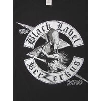 Ladies BLACK LABEL BERZERKUS 2101 Metal Rock T Shirt Black Large