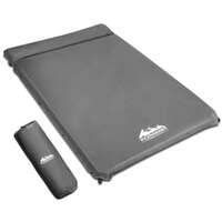 10cm Double Self-Inflating Mat Blow Up Mattress Hiking Camping Air Bed Grey