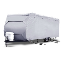 Heavy Duty 4 Layers/Side Open Caravan Campervan Cover Straps Waterproof 16-18FT