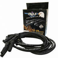 EAGLE 10.5mm Ignition Leads fits V8 351 Cleveland HEI Around R/Covers Black + Mounts