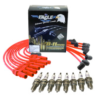 Eagle 9mm Ignition Spark Plug Leads Fit V8 FORD CLEVELAND 302 351 RED + PLUGS