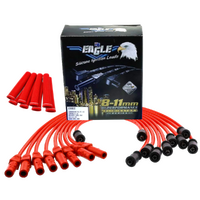 EAGLE 9mm Ignition Spark Plug Leads suit Holden V8 w/ Red Sleeves 