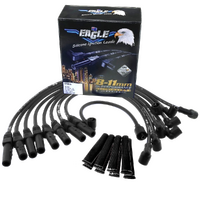EAGLE 9mm Ignition Spark Plug Leads Fits V8 Chrysler w/ Sleeves Black