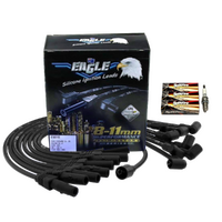 EAGLE 9mm Ignition Spark Plug Leads Fit V8 Ford Fairlane Falcon 289-302W Over R/C Black w/ Plugs