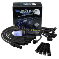 Eagle 9mm Ignition Spark Plug Leads suit V8 Ford w/ Sleeves Black