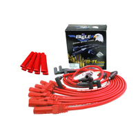 EAGLE 9mm Ignition Spark Plug Leads V8 Ford 302-351 Cleveland Windsor + Sleeves Red