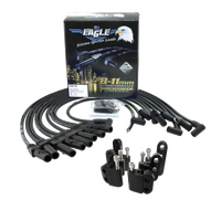 EAGLE 9mm Ignition Spark Plug Leads Fit V8 Ford Black + Mounts