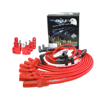 EAGLE 9mm Ignition Spark Plug Leads Fit V8 Ford Red + Mounts