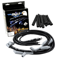 EAGLE 9mm Ignition Spark Plug Leads Fit V8 Universal 90 Dist & 135 SPB HEI w/ Sleeves Black