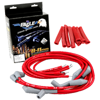 EAGLE 9mm Ignition Spark Plug Leads Fit V8 Universal 90 Dist & 135 SPB HEI w/ Sleeves Red