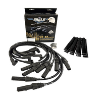 EAGLE 9mm Ignition Spark Plug Leads Fit SB Chev V8 283-400 w/ Sleeves Black
