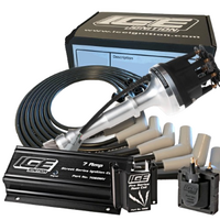 ICE Cleveland Ignition Kit Billet Distributor Hi Output  Control Box Coil Leads