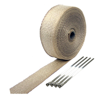 EXHAUST WRAP HEADER TAPE F Heat Protection 2000°F Tan 4.5m X 25m 4 S/less Ties