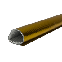 Heat Sleeve Insulating Hose Tube Wrap Reflective Shield Adhesive Seam 15mm X 1m Gold