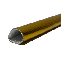 Heat Sleeve Insulating Hose Wrap Tube Reflective Shield Adhesive Seam 20mm X 1m Gold