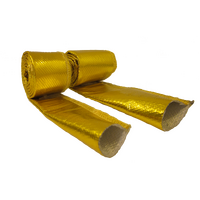 Gold Foil Heat Resistant Sleeve Hose Wrap Tube Reflective Shield 30mm ID X 1m