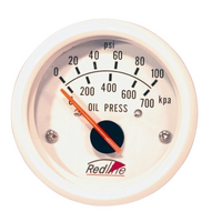 New Redline Marine Electric Oil Pressure Gauge 2" 52mm White PSI KPA