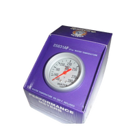 Splitfire 2 5/8" WATER TEMPERATURE GAUGE 100-280F Mechanical Silver Dial