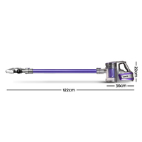 Devanti 150 Cordless Handheld Stick Vacuum Cleaner 2 Speed Purple And Grey